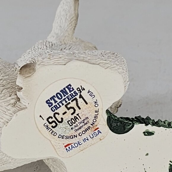 Stone Critters Goat Figurine White & Green Collectible SC-571 - Picture 6 of 8